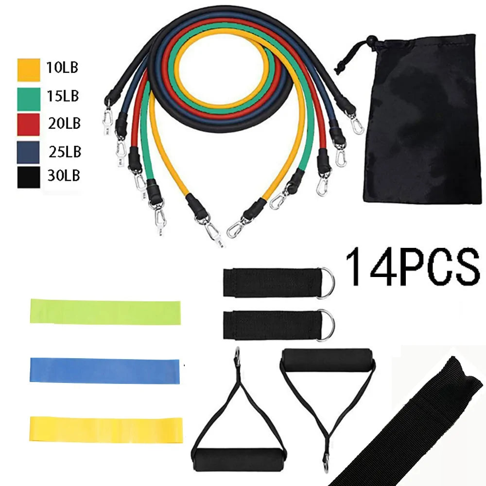 11 Pcs Resistance Band Elastic Pull Rope Set