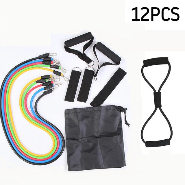11 Pcs Resistance Band Elastic Pull Rope Set