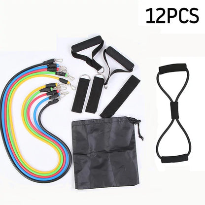11 Pcs Resistance Band Elastic Pull Rope Set