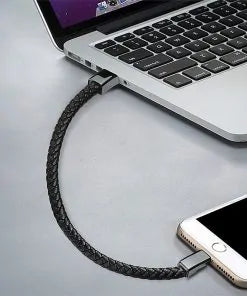 Leather Mini USB Bracelet Data Charging Cable